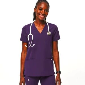 Casma Three-Pocket Scrub Top Limited Edition Purple Jam Sz M